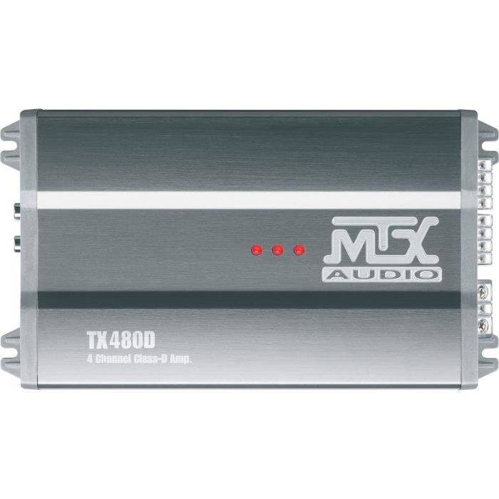 MTX TX480D 12V 4-Kanaals Klasse-D Versterker 4x80W RMS Aluminium-1