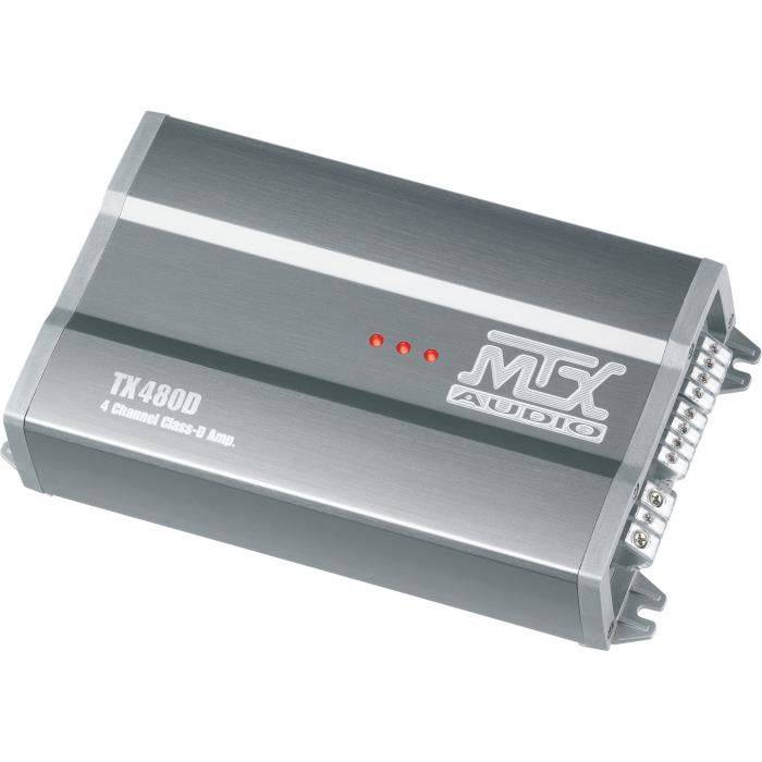 MTX TX480D 12V 4-Kanaals Klasse-D Versterker 4x80W RMS Aluminium-2