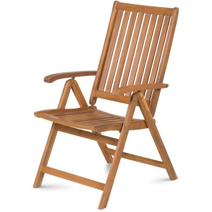 Fieldmann Verstelbare Stoelen - FDZN 4001-T - Tropisch Acaciahout - Rugleuning met 5 Posities-1