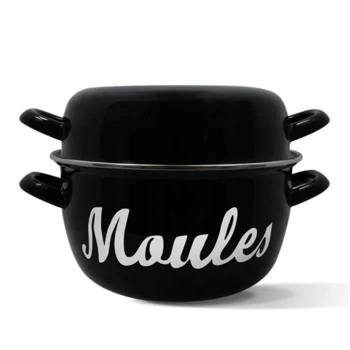 MENASTYL Mosselpan - Geëmailleerd Staal - Zwart - 24 cm - 3645564-0