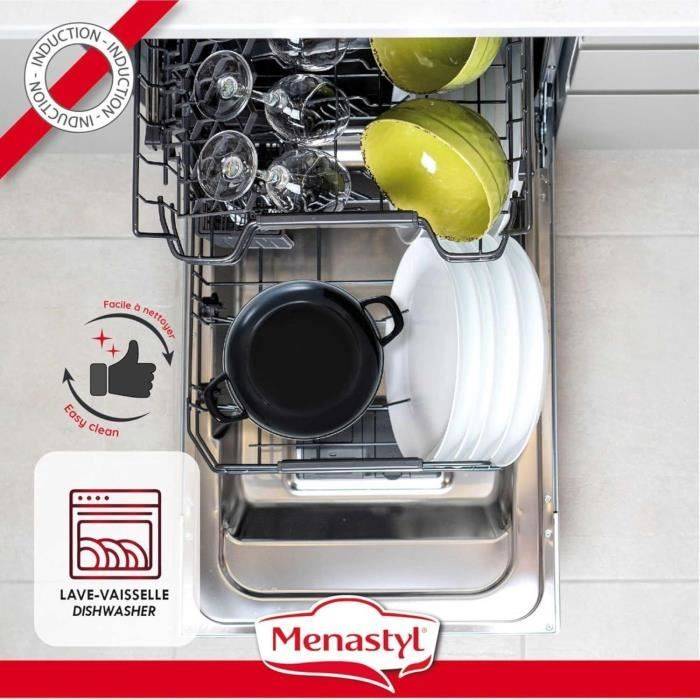 MENASTYL Mosselpan - Geëmailleerd Staal - Zwart - 24 cm - 3645564-3