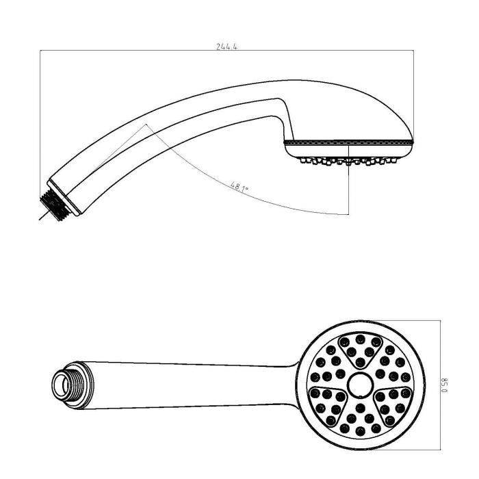 ROUSSEAU Tamari Chroom 1-Stralings Handdouche - ABS - Antikalk 1-Jet-1