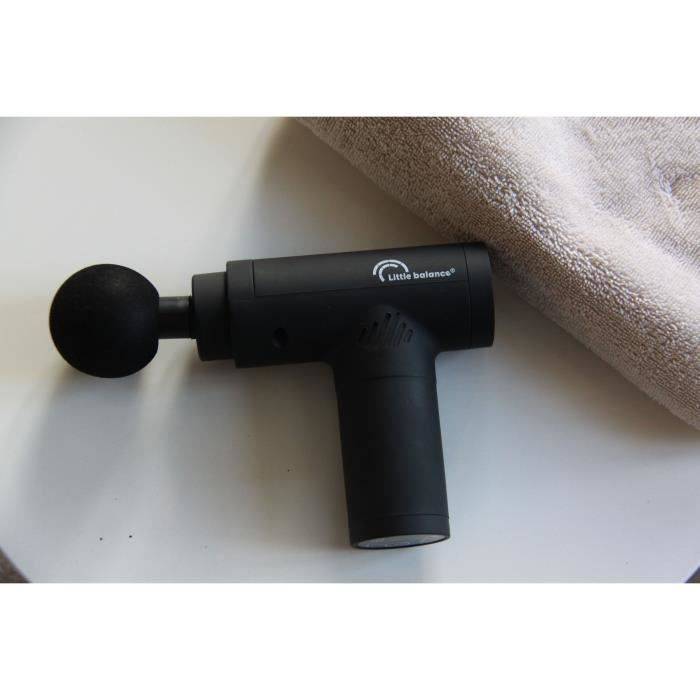LITTLE BALANCE Massagepistool - Sport Relax - 6 Snelheden - 4 Koppen - Zwart-1