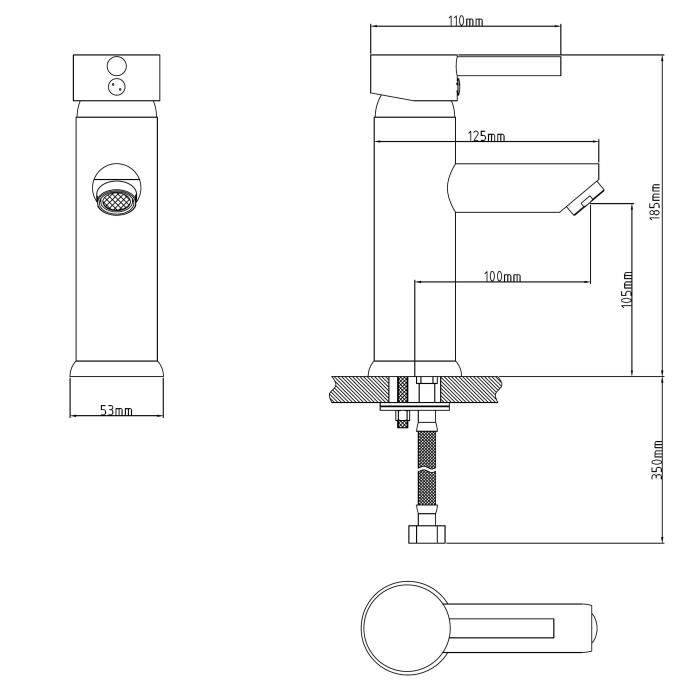 ROUSSEAU Dover Wastafelmengkraan - 40 mm Keramische Cartridge - Waterbesparend-1