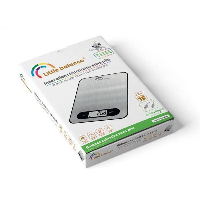 LITTLE BALANCE Keukenweegschaal Slim - RVS - Oplaadbaar via USB-1