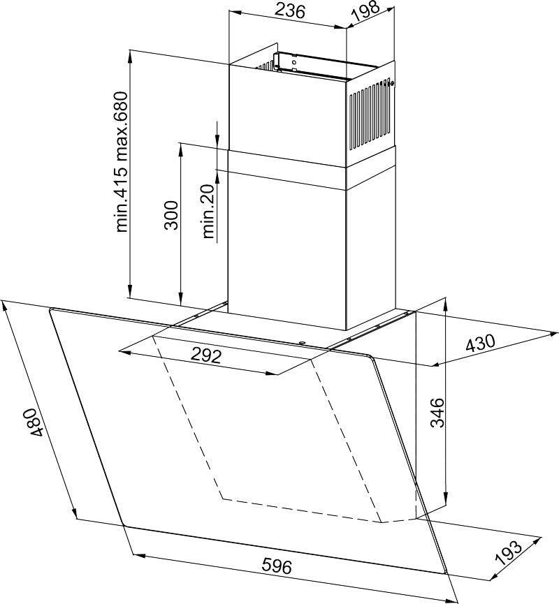 MAAN Wandafzuigkap OROD60JEUW.S3.MC.KSB_EO 580 m³/h, Zwart-1