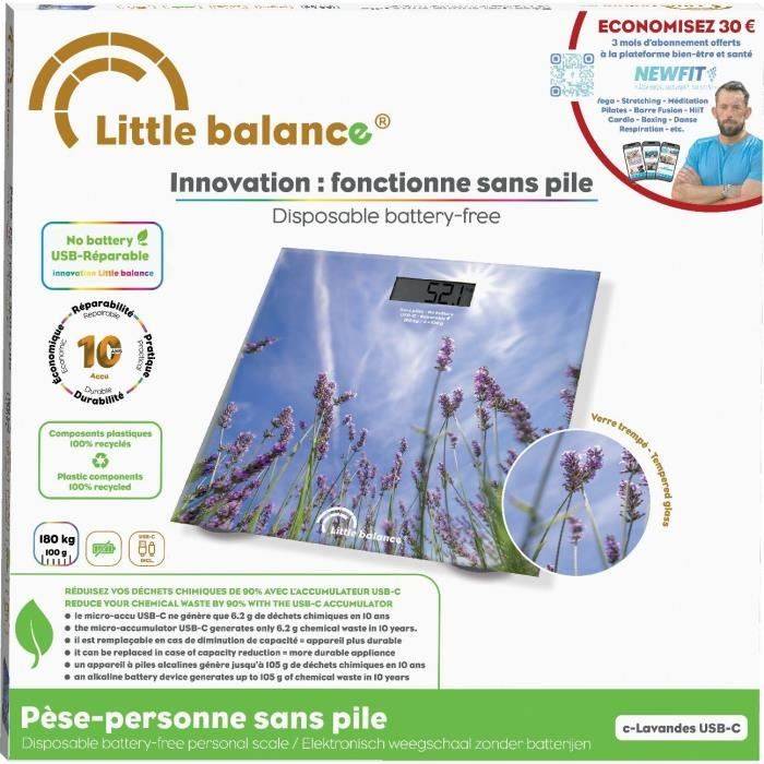 Badkamerweegschaal - LITTLE BALANCE - USB-C - Lavendel-1