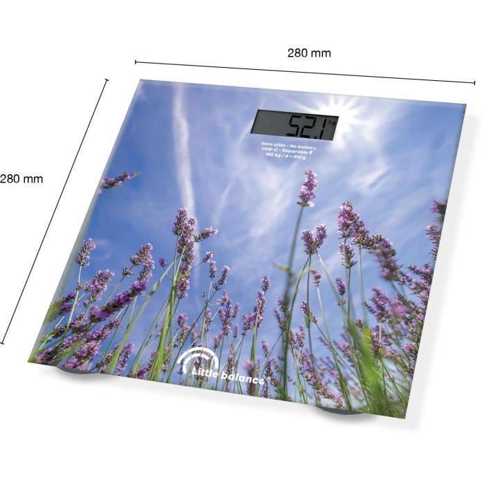 Badkamerweegschaal - LITTLE BALANCE - USB-C - Lavendel-2
