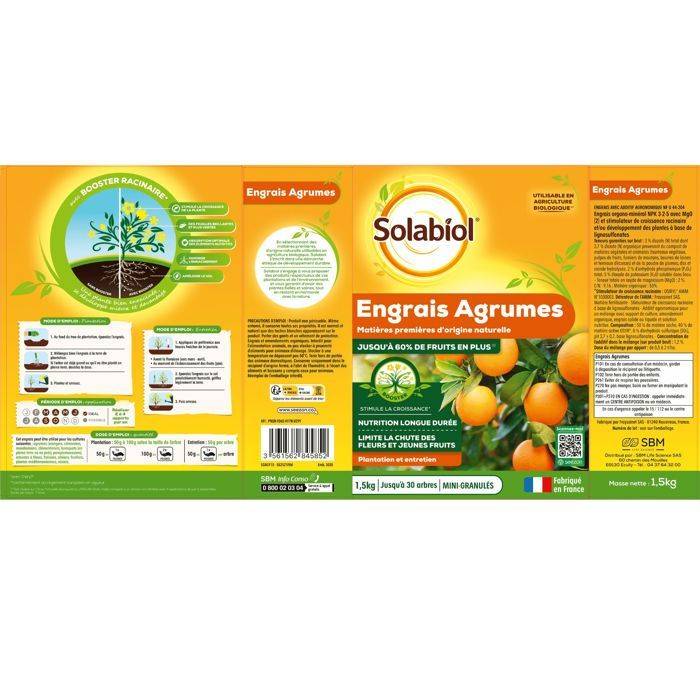 SOLABIOL Mest voor Citrus - 1,5 kg - Bevordert Vruchtvorming-1