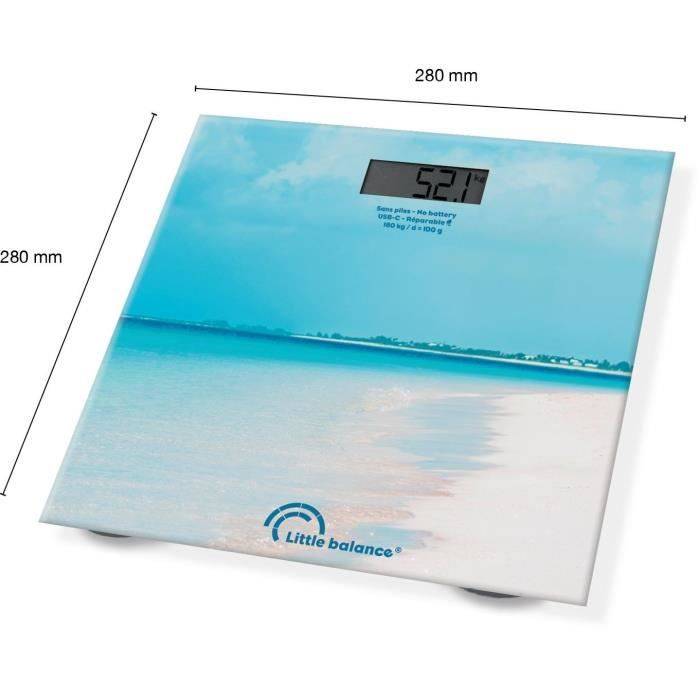 LITTLE BALANCE Weegschaal - USB-C - Caribbean - 180 kg/ 100 g - 28 x 28 cm-2