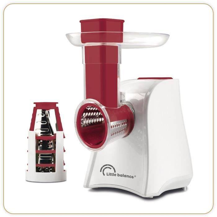 LITTLE BALANCE Easy Veggie Groentesnijder - 150 W - 5 Cones - Wit/Rood-0