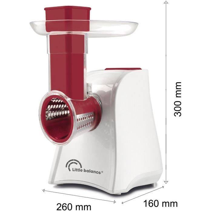 LITTLE BALANCE Easy Veggie Groentesnijder - 150 W - 5 Cones - Wit/Rood-2