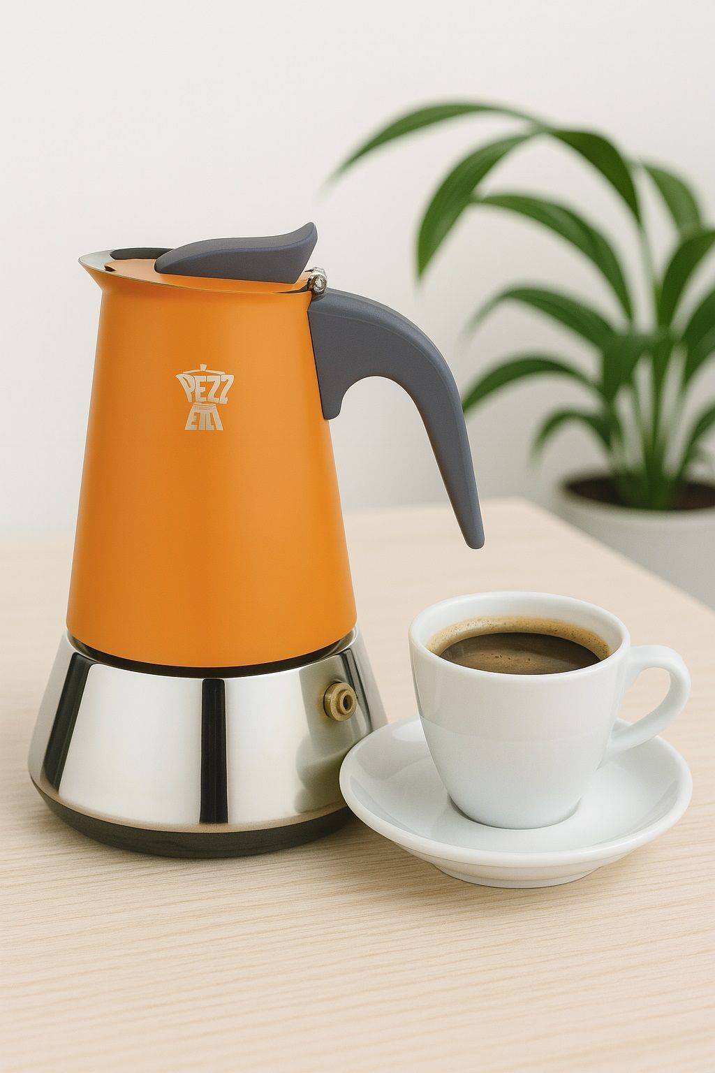 Pezzetti Koffiezetter - STEELEXPRESS - 2 Kopjes - 85 ml - Oranje-2