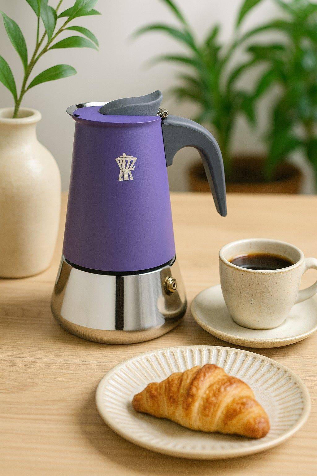 PEZZETTI Italiaanse Koffiemaker STEELEXPRESS RVS 2 kopjes Indigo Blauw-2
