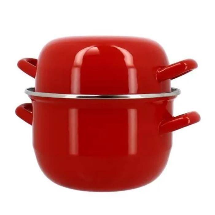 MENASTYL Mosselpan - Geëmailleerd Staal - Zwart - 18 cm - 2,7 Liter - 3645562-0