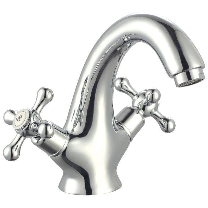 ROUSSEAU Beverley Mechanische Wastafelmengkraan - Chroom - Vaste Uitloop-0