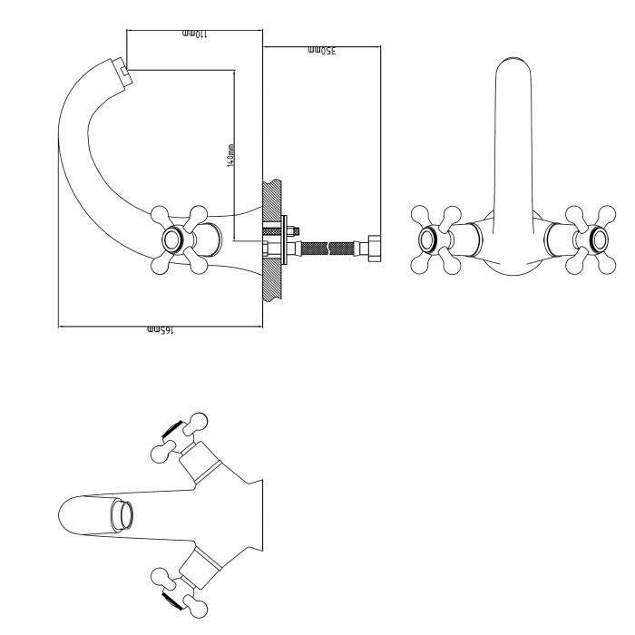 ROUSSEAU Beverley Mechanische Wastafelmengkraan - Chroom - Vaste Uitloop-1