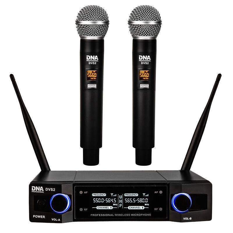 DVS2 Draadloos Microfoonsysteem 2x Handheldzender + Basis UHF 560-590 MHz-0