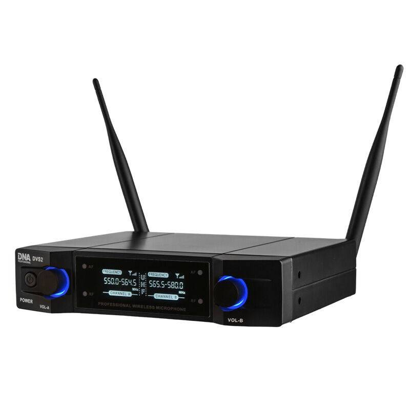 DVS2 Draadloos Microfoonsysteem 2x Handheldzender + Basis UHF 560-590 MHz-1