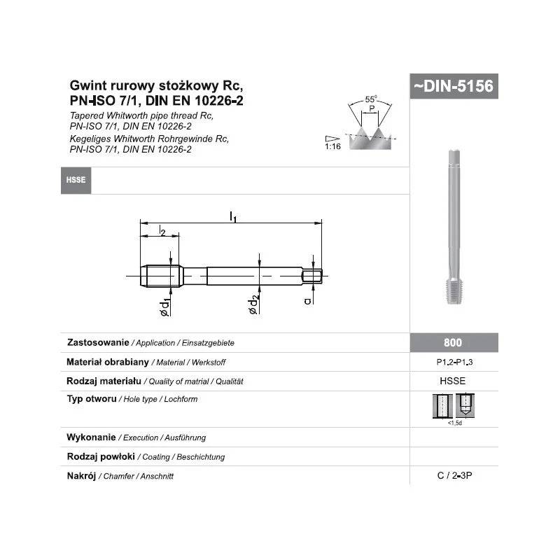 TAP G 3/8 DIN-5156C R40 HSSE 800-0