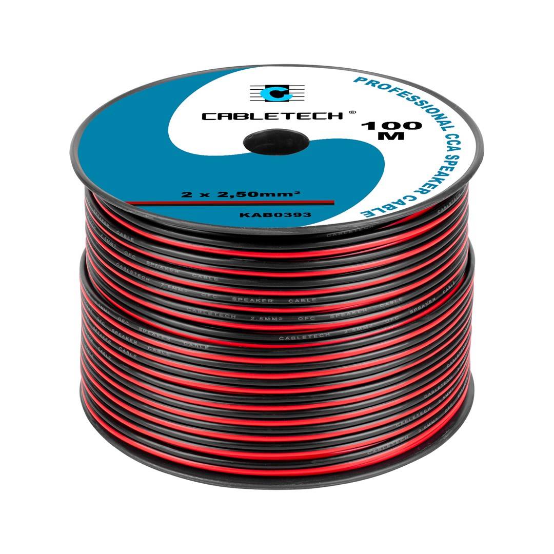 CABLETECH CCA Luidsprekerkabel 2,5 mm Zwart-Rood KAB0393-0
