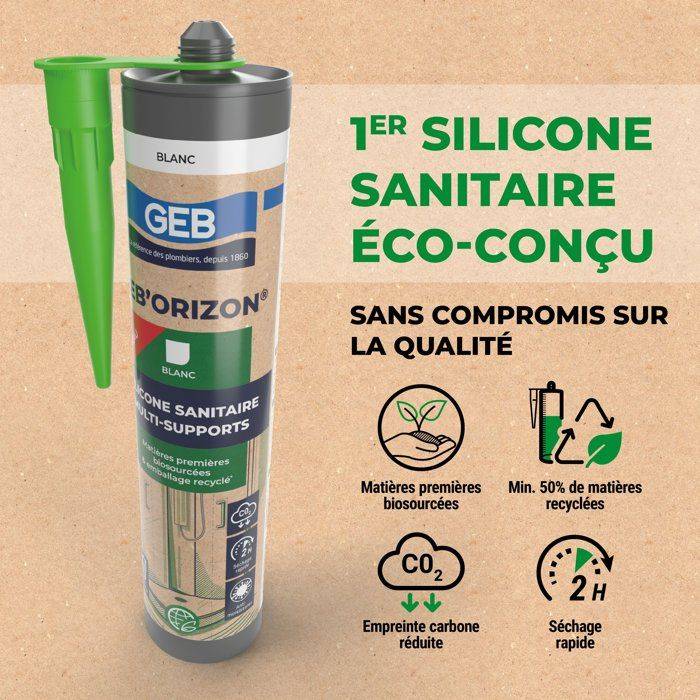 GEB'ORIZON Multi-ondersteunend Sanitair Silicoon - Wit - 310 ml-1