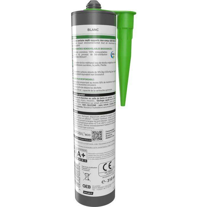 GEB'ORIZON Multi-ondersteunend Sanitair Silicoon - Wit - 310 ml-3