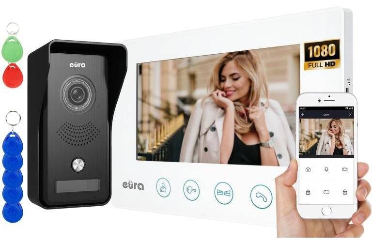 VIDEO INTERCOM EURA VDP-42A3 GAMMA+ Witte Monitor TUYA-0