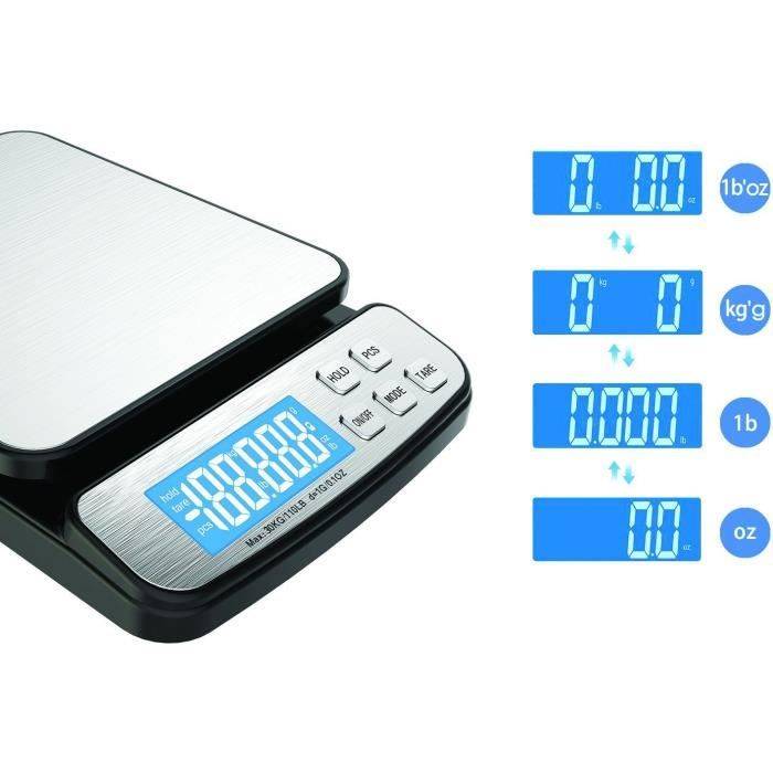 LITTLE BALANCE Postweegschaal Pro 30.1 - 30 kg Capaciteit - RVS-1