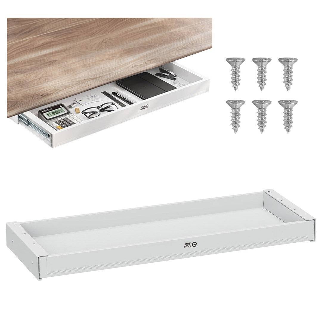ergo office Plank Onderbureau, Breedte 758 mm, Max. Belastbaarheid 10 kg, Wit, ER-302 W-0