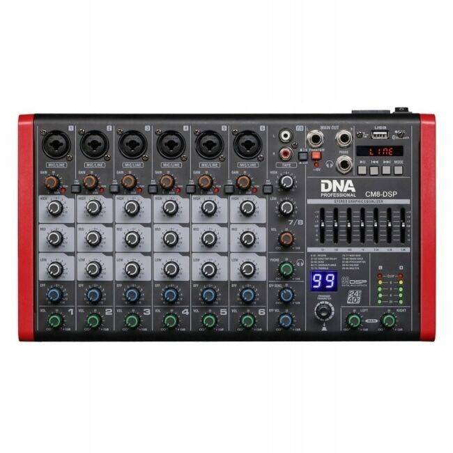 DNA CM8-DSP - 8-Kanaals USB Audio Mixer met MP3 Speler en Bluetooth-0