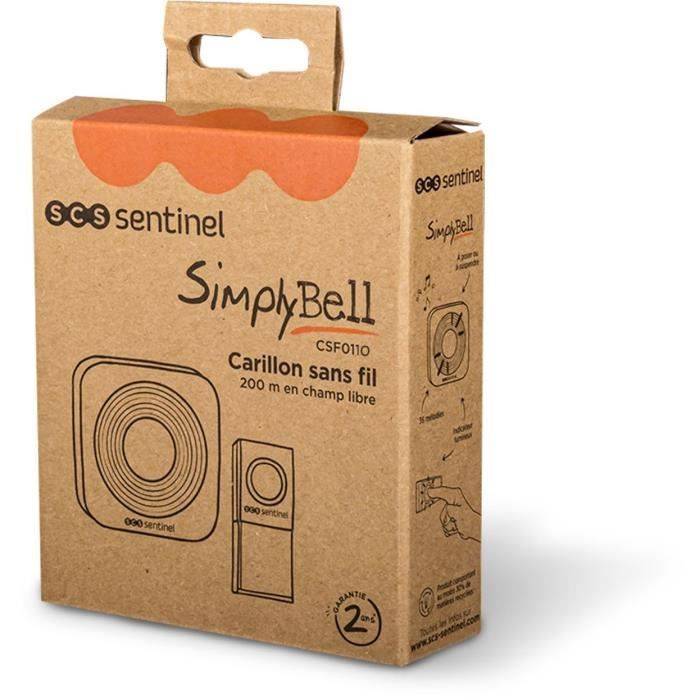 SCS SENTINEL SimplyBell Draadloze Deurbel - 200 m Bereik - 36 Melodieën - Wit-3