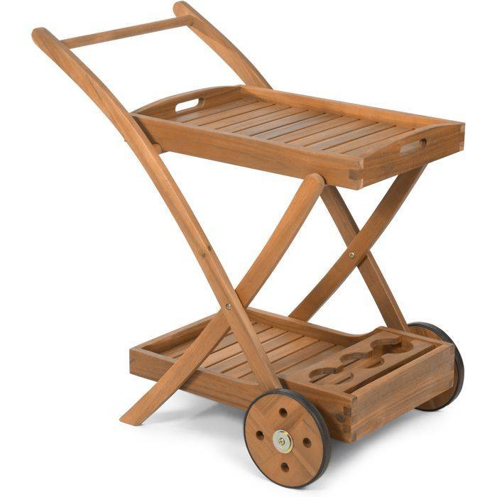 Fieldmann Serveerwagen - FDZN 4050-T - Acaciahout - 80 x 50 x 86 cm-0