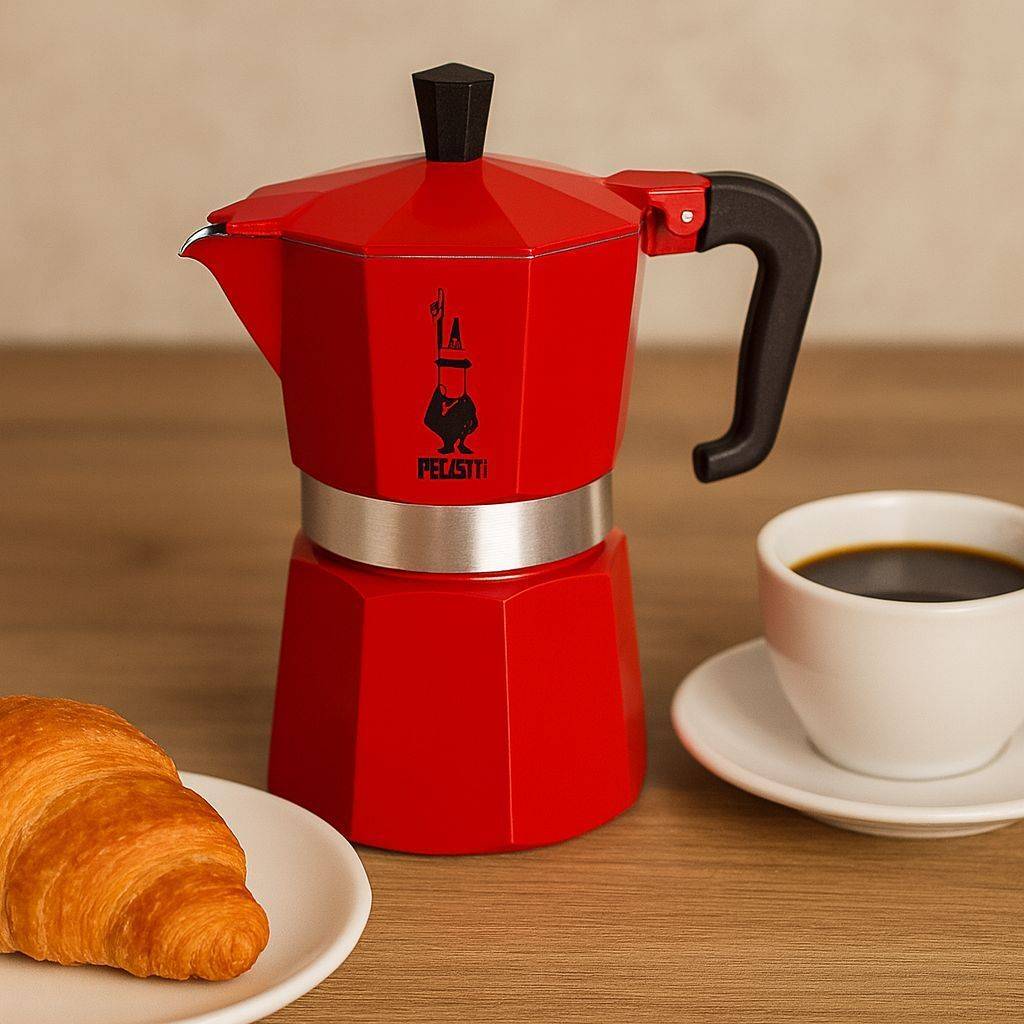 PEZZETTI Italiaanse Koffiemaker ITALEXPRESS Aluminium 3 kopjes Rood-0