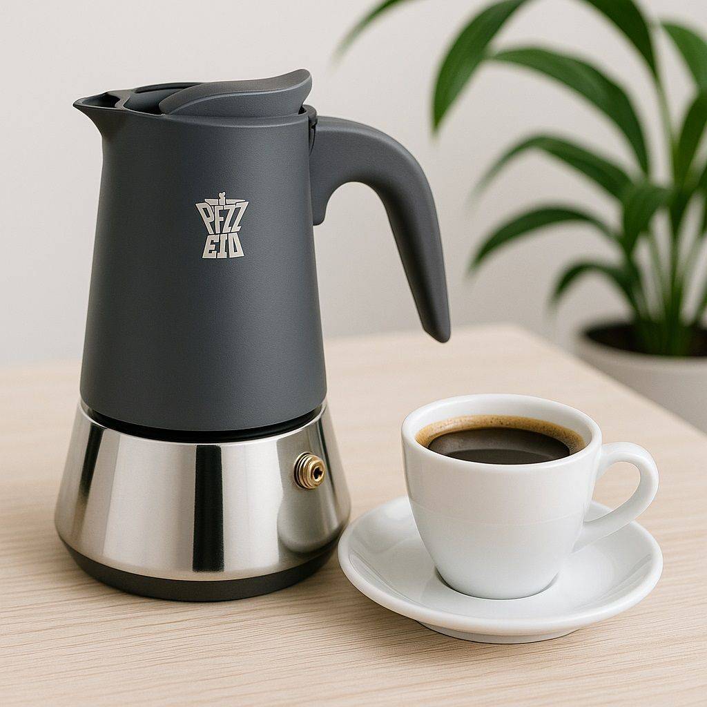 PEZZETTI Italiaanse Koffiemaker STEELEXPRESS RVS 10 kopjes Blauw-1