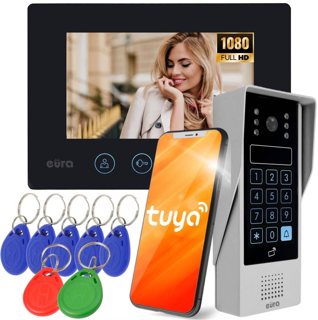 EURA VDP-90A3 DELTA Videodeurtelefoon met Zwart Monitor-0