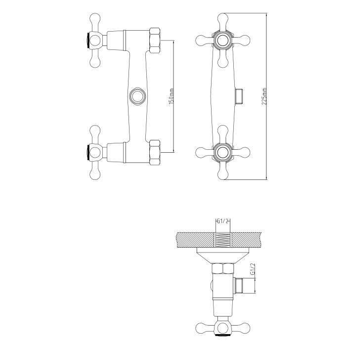 ROUSSEAU Beverley Mechanische Douchmengkraan - Chroom - Retro Stijl-1