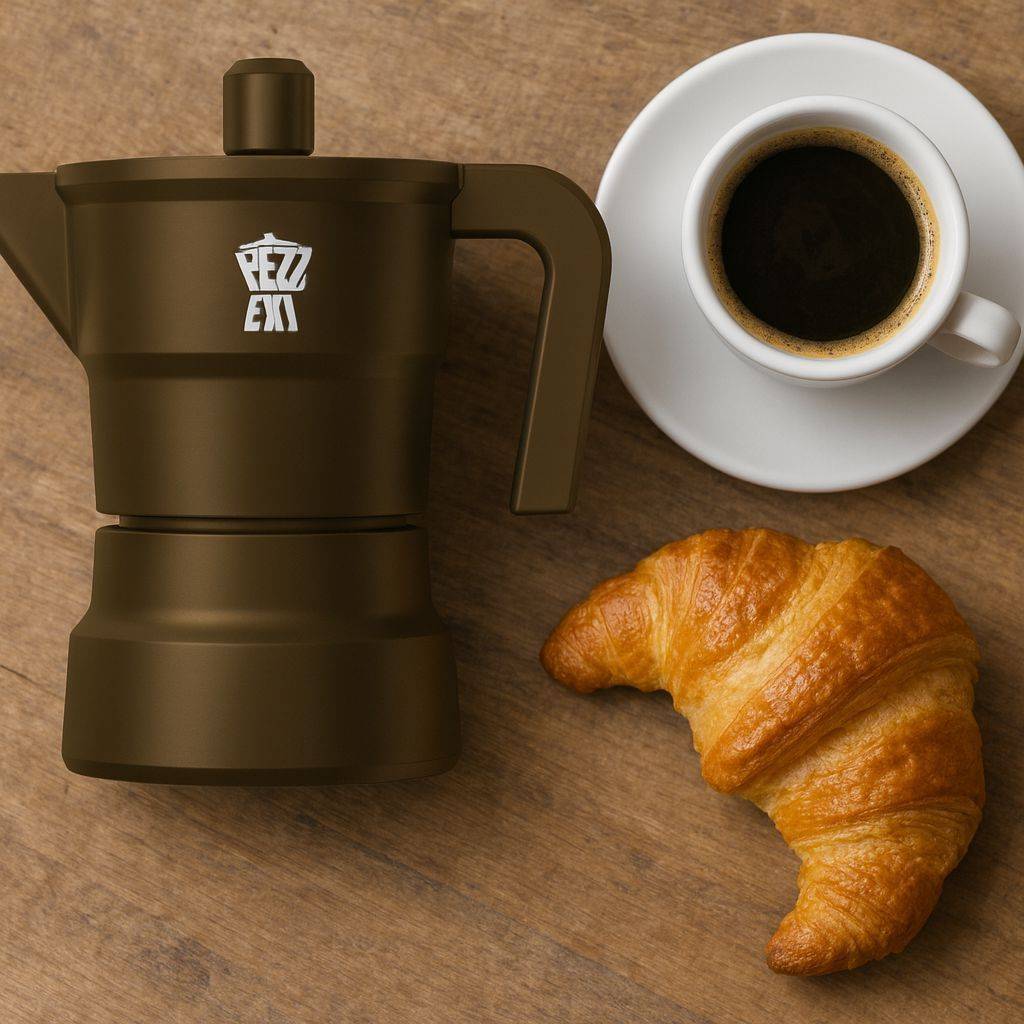 PEZZETTI Italiaanse Koffiemaker - SOLIDEXPRESS - Aluminium - 6 Kopjes - Khaki-0