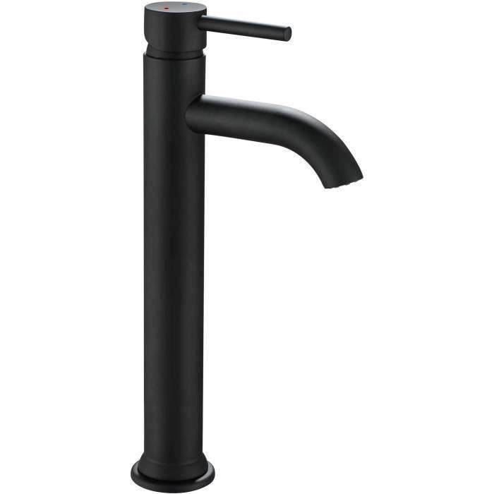 ROUSSEAU ILO Small Hoge Wastafelmengkraan - Zwart - Verborgen Aerator-0