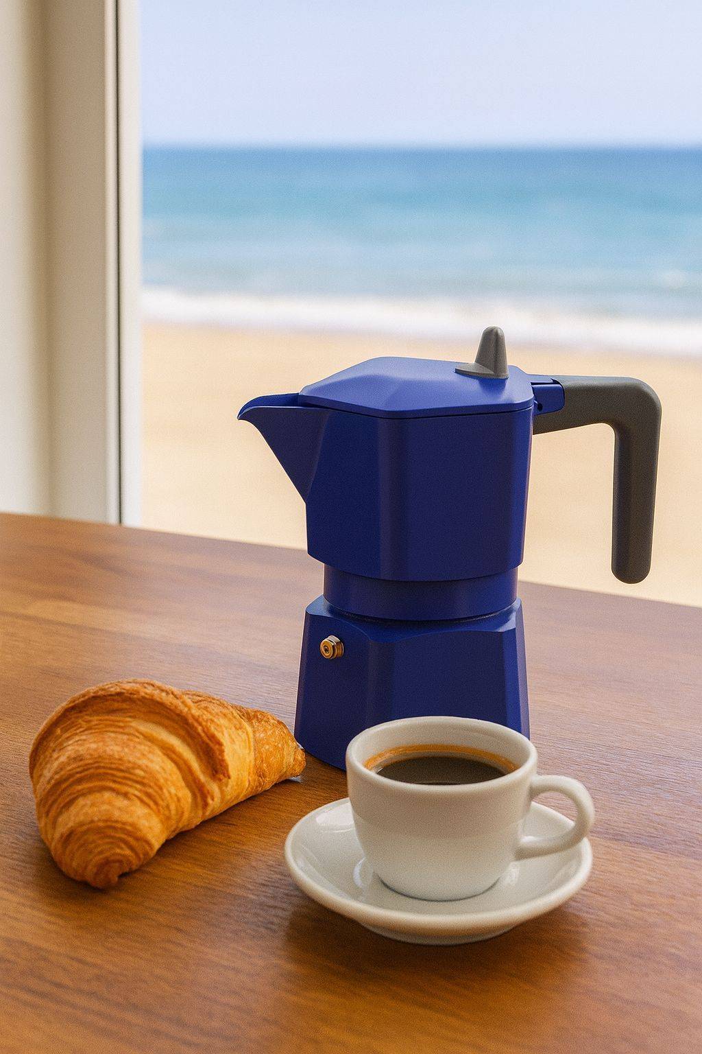 PEZZETTI Italiaanse Koffiemaker PENTAEXPRESS Aluminium 3 kopjes Blauw-0