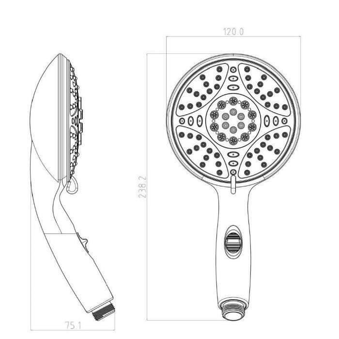 ROUSSEAU LEPTIS Chroom Handdouche - 5 Jets 5-jet-1