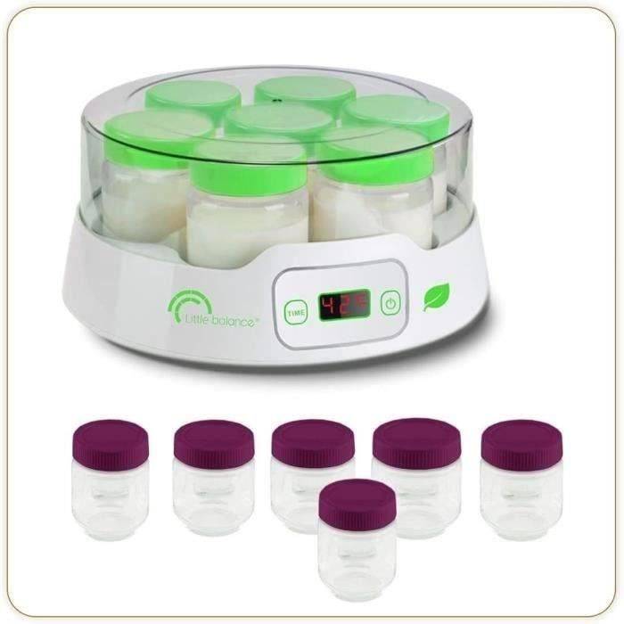 LITTLE BALANCE Yoghurtmaker - 7 x 190 ml Potjes + 6 Extra Potjes - Programmeerbaar tot 14 Uur - 20W-0