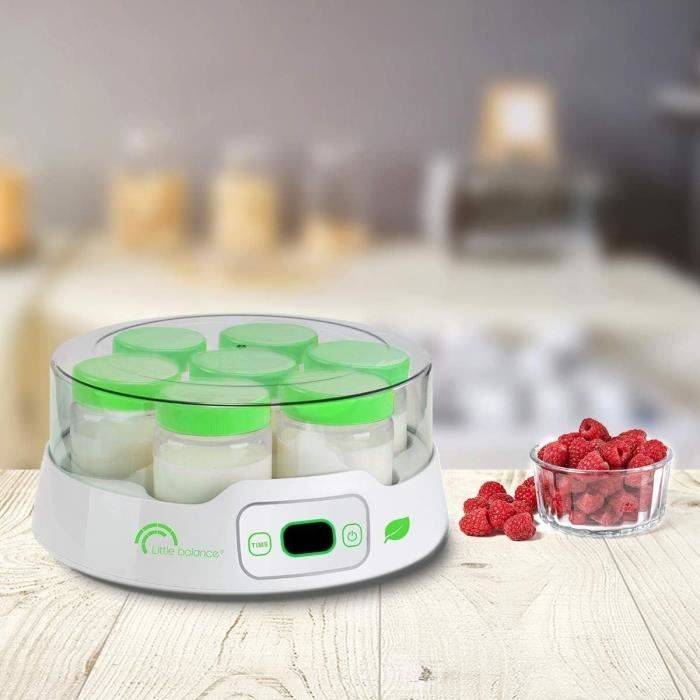 LITTLE BALANCE Yoghurtmaker - 7 x 190 ml Potjes + 6 Extra Potjes - Programmeerbaar tot 14 Uur - 20W-1