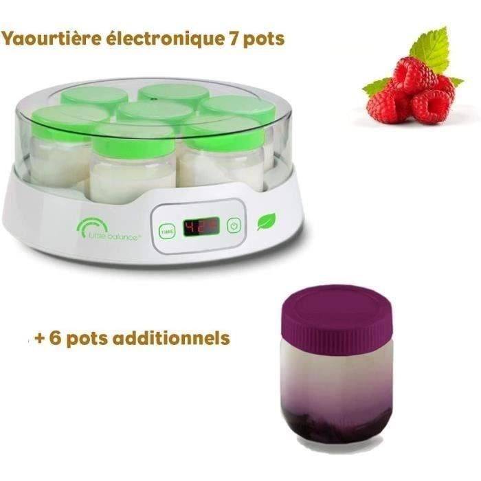 LITTLE BALANCE Yoghurtmaker - 7 x 190 ml Potjes + 6 Extra Potjes - Programmeerbaar tot 14 Uur - 20W-2