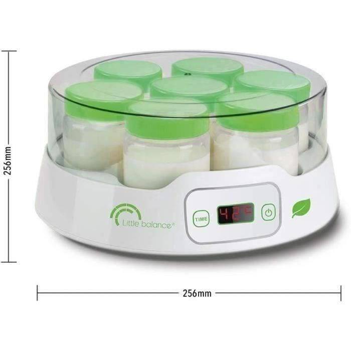 LITTLE BALANCE Yoghurtmaker - 7 x 190 ml Potjes + 6 Extra Potjes - Programmeerbaar tot 14 Uur - 20W-3