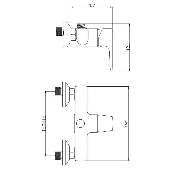 ROUSSEAU Dunedin Mechanische Douchemengkraan - Chroom-1