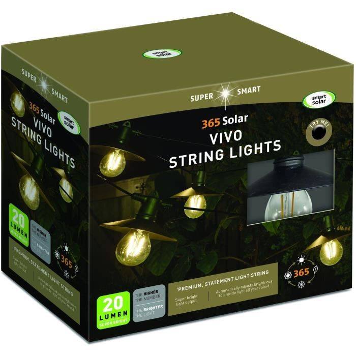 SMART SOLAR Vivo 365 20 L Zonne String Lights - 8 Warm Witte LED Lampjes - 5,5 m-2