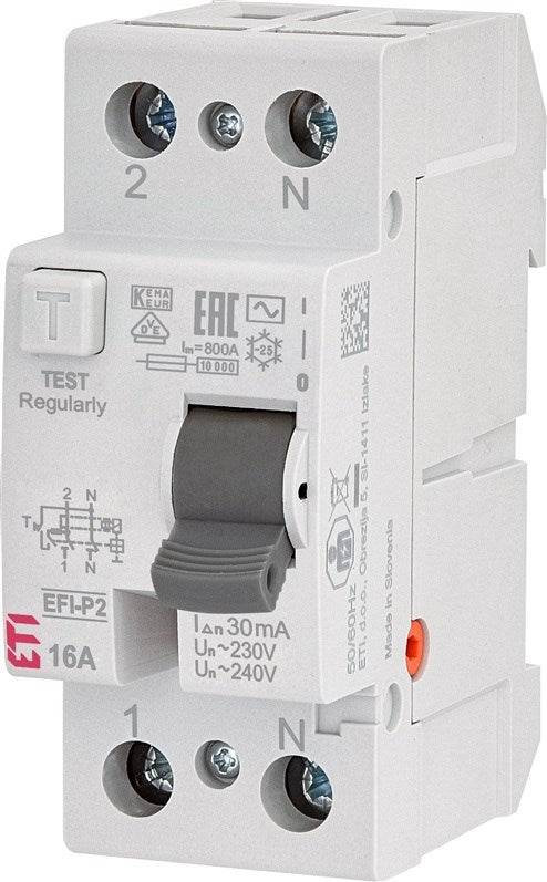 ETI Aardlek relais 2P 16A 30mA | Model 002061210-0
