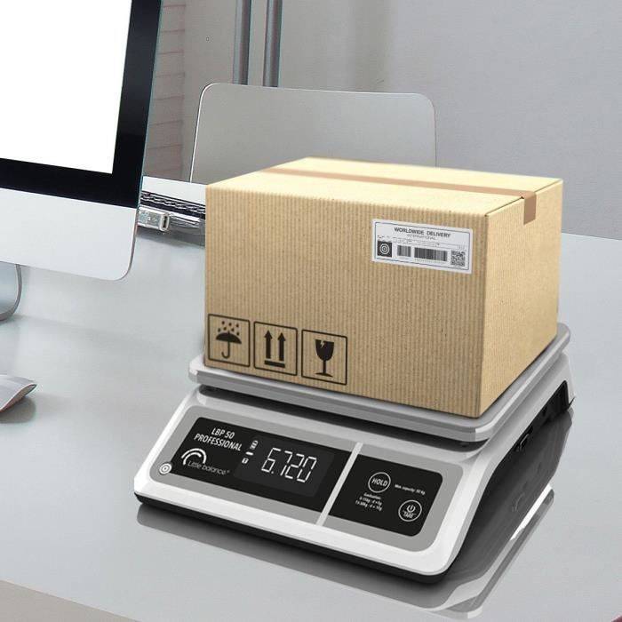 LITTLE BALANCE Professionele Weegschaal LBP 50 - USB - Grijs - 50 kg-3