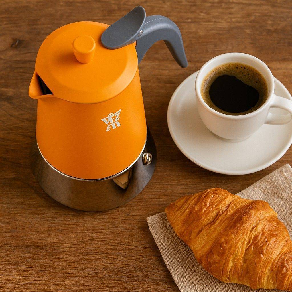 Pezzetti Koffiezetter - STEELEXPRESS - 4 Kopjes - Oranje-1